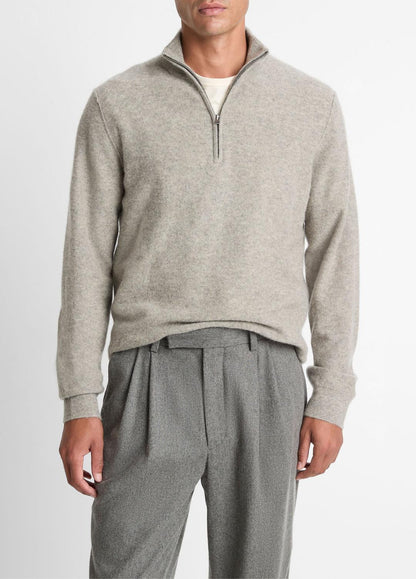 VINCE Discount - Plush Cashmere Quarter-Zip Sweater in Quarter Zip