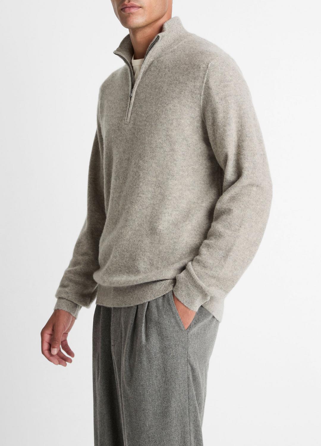 VINCE Discount - Plush Cashmere Quarter-Zip Sweater in Quarter Zip