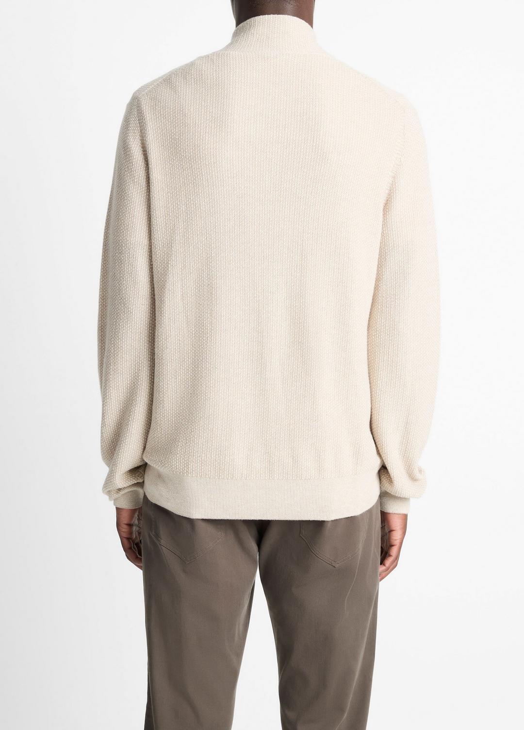 VINCE Value - Geo-Jacquard Wool-Blend Quarter-Zip Sweater in Quarter Zip