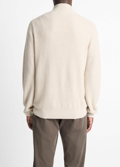 VINCE Value - Geo-Jacquard Wool-Blend Quarter-Zip Sweater in Quarter Zip