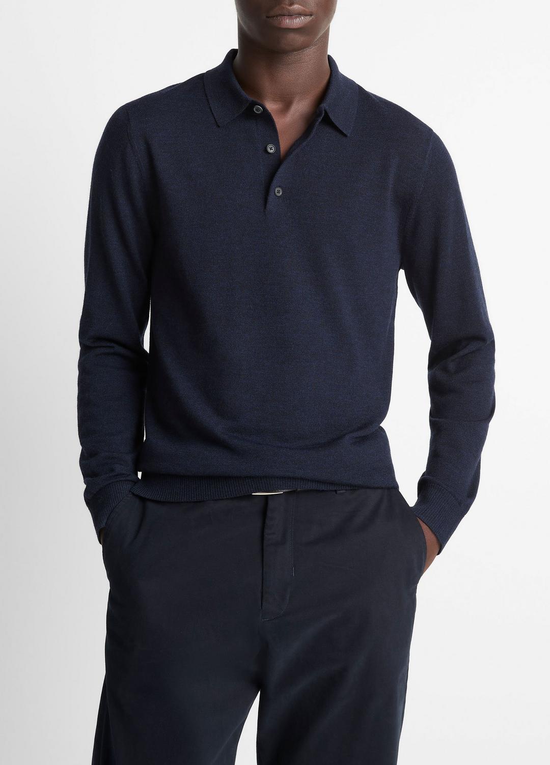 VINCE Premium - Wool Polo Sweater in Sweaters