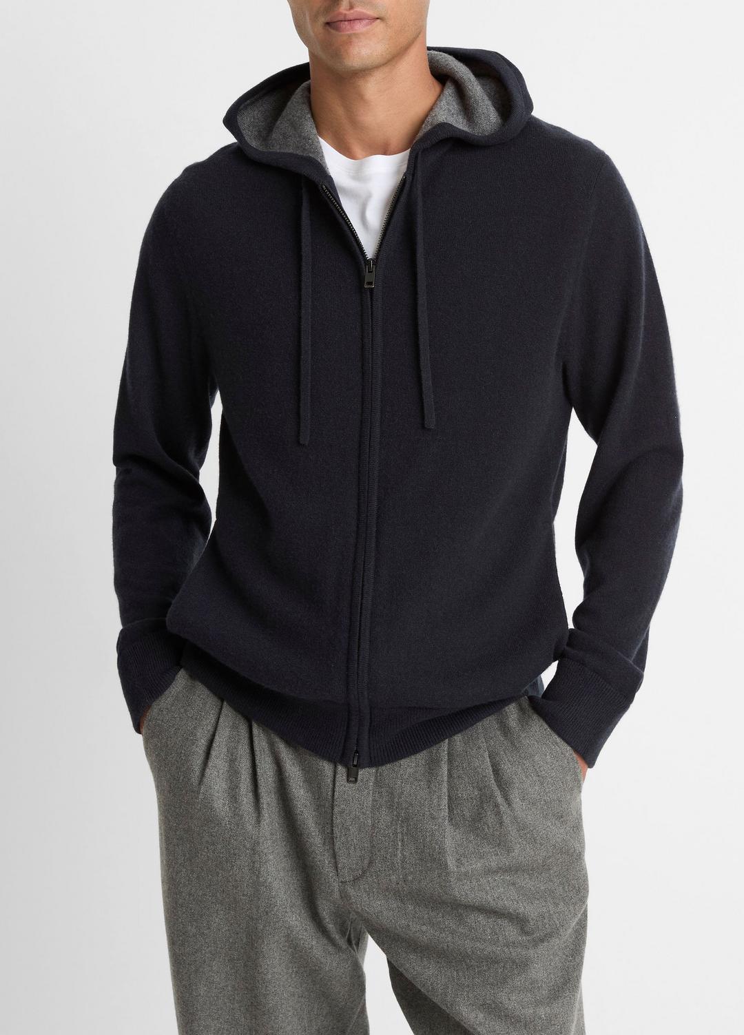 VINCE Trusted - Cashmere Zip-Front Hoodie in Cashmere