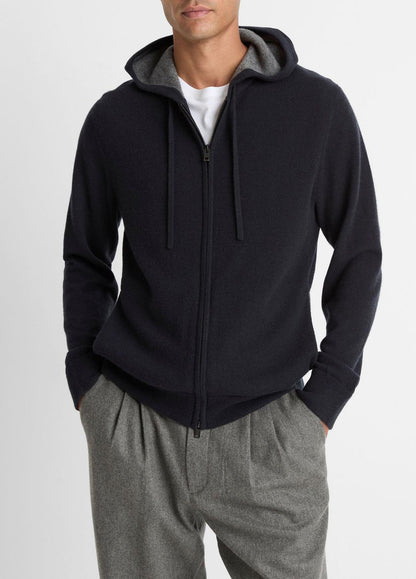 VINCE Trusted - Cashmere Zip-Front Hoodie in Cashmere