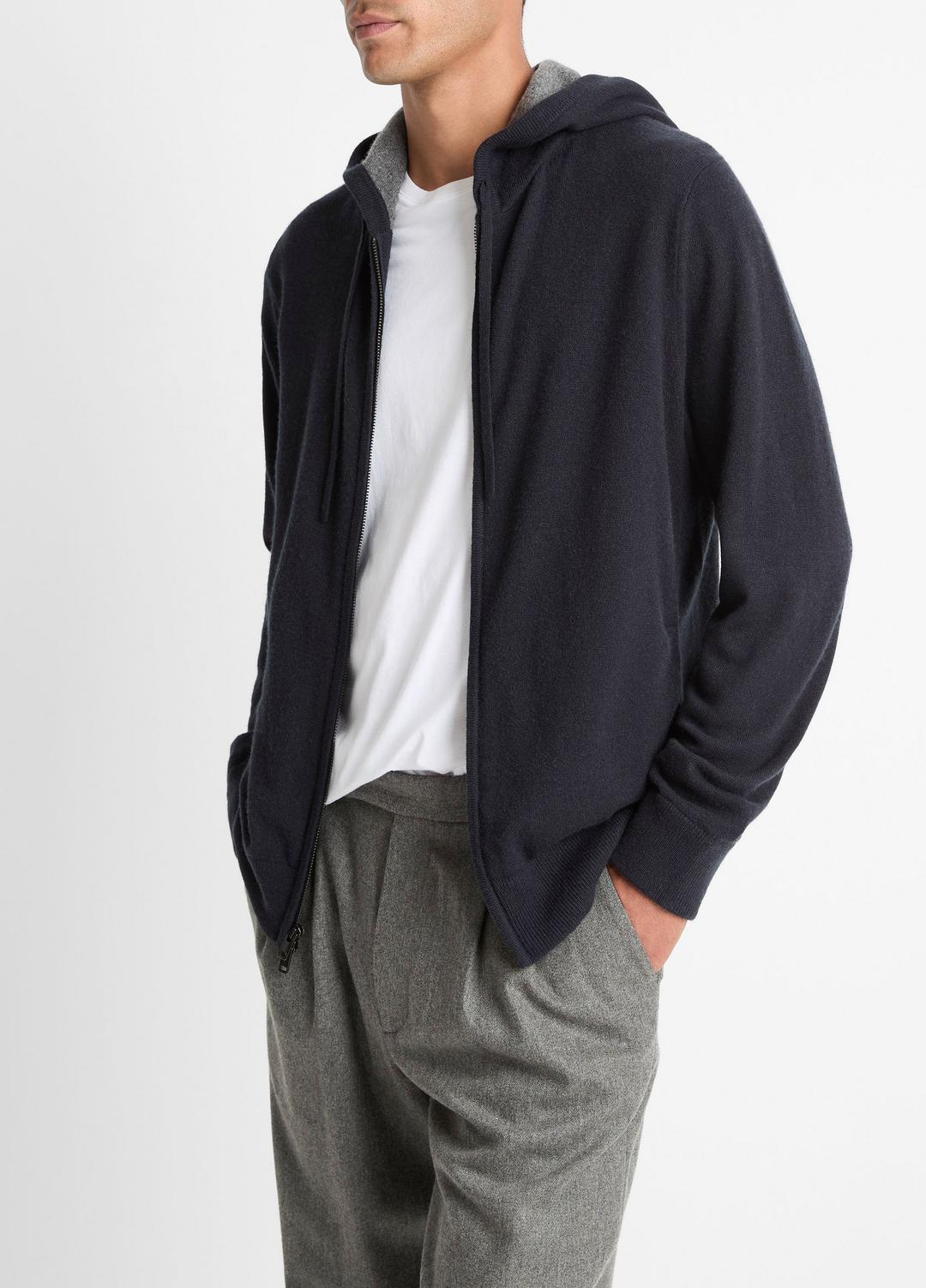 VINCE Trusted - Cashmere Zip-Front Hoodie in Cashmere