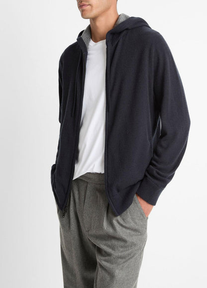 VINCE Trusted - Cashmere Zip-Front Hoodie in Cashmere