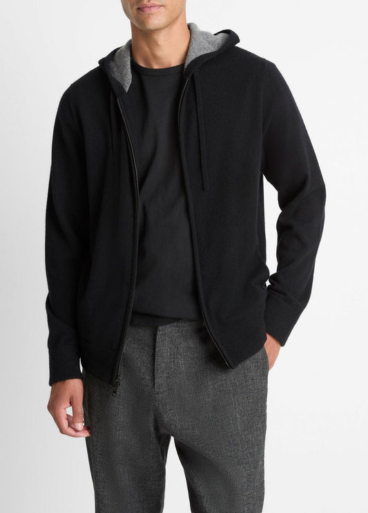 VINCE Signature - Cashmere Zip-Front Hoodie in Cashmere