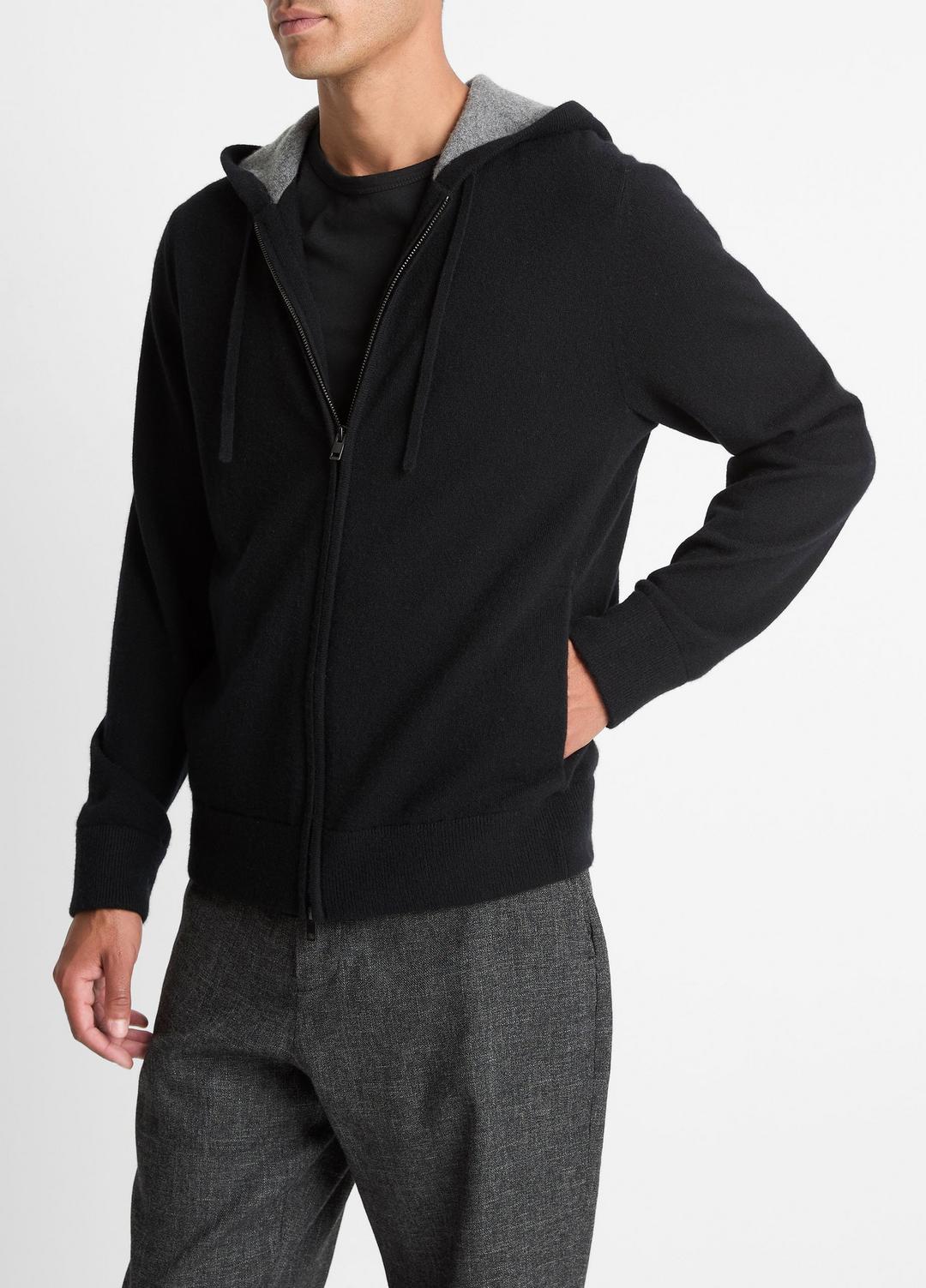 VINCE Signature - Cashmere Zip-Front Hoodie in Cashmere