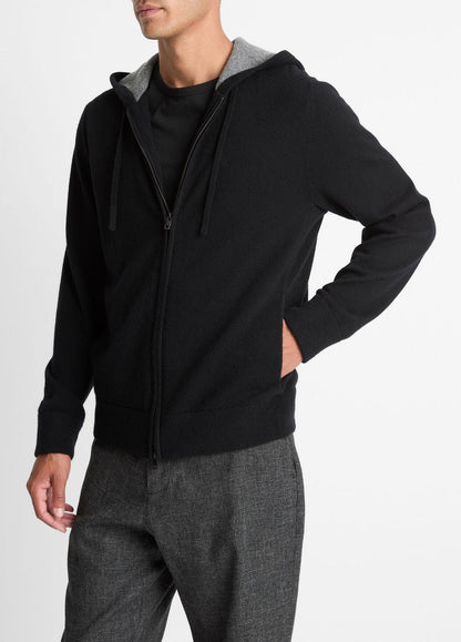 VINCE Signature - Cashmere Zip-Front Hoodie in Cashmere