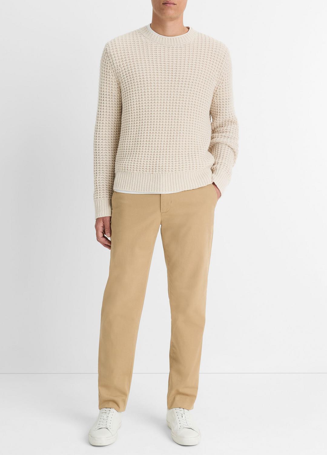 VINCE Popular - Macro-Waffle Crew Neck Sweater in Crew Neck