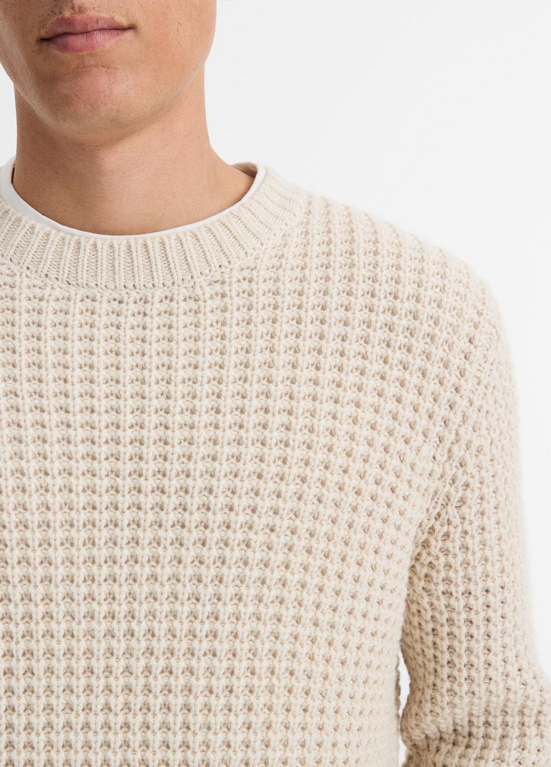 VINCE Popular - Macro-Waffle Crew Neck Sweater in Crew Neck