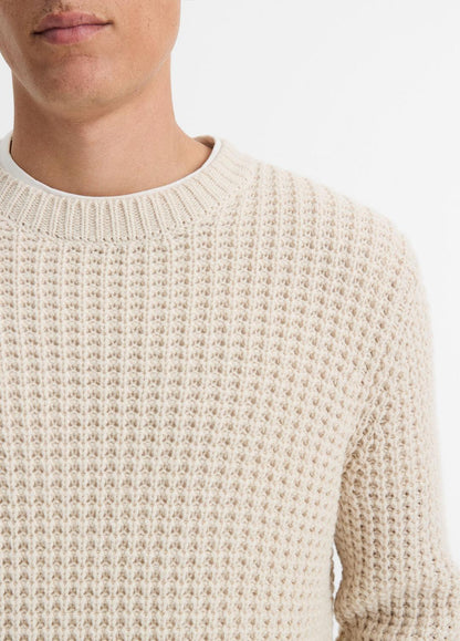 VINCE Popular - Macro-Waffle Crew Neck Sweater in Crew Neck