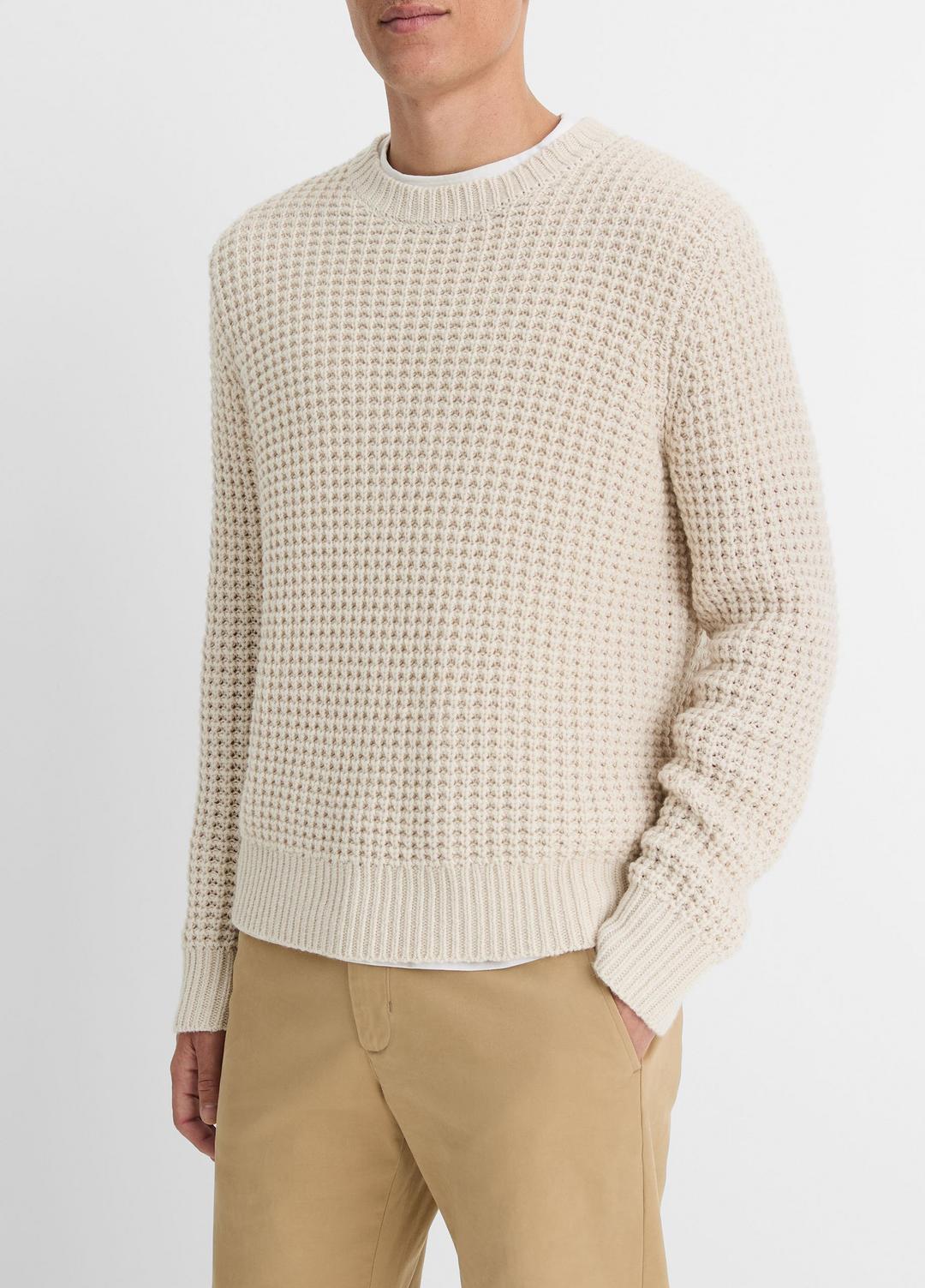 VINCE Popular - Macro-Waffle Crew Neck Sweater in Crew Neck
