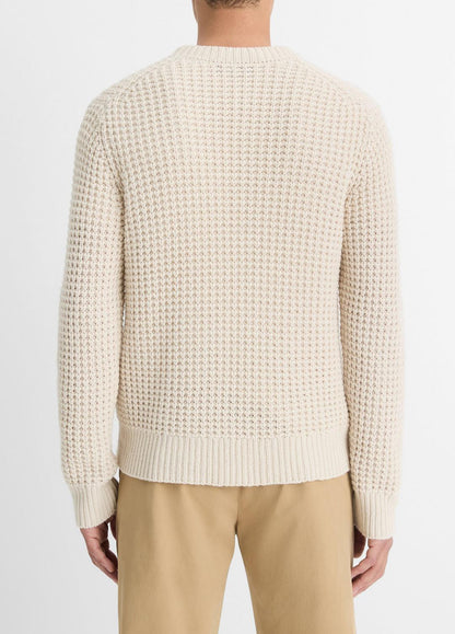 VINCE Popular - Macro-Waffle Crew Neck Sweater in Crew Neck