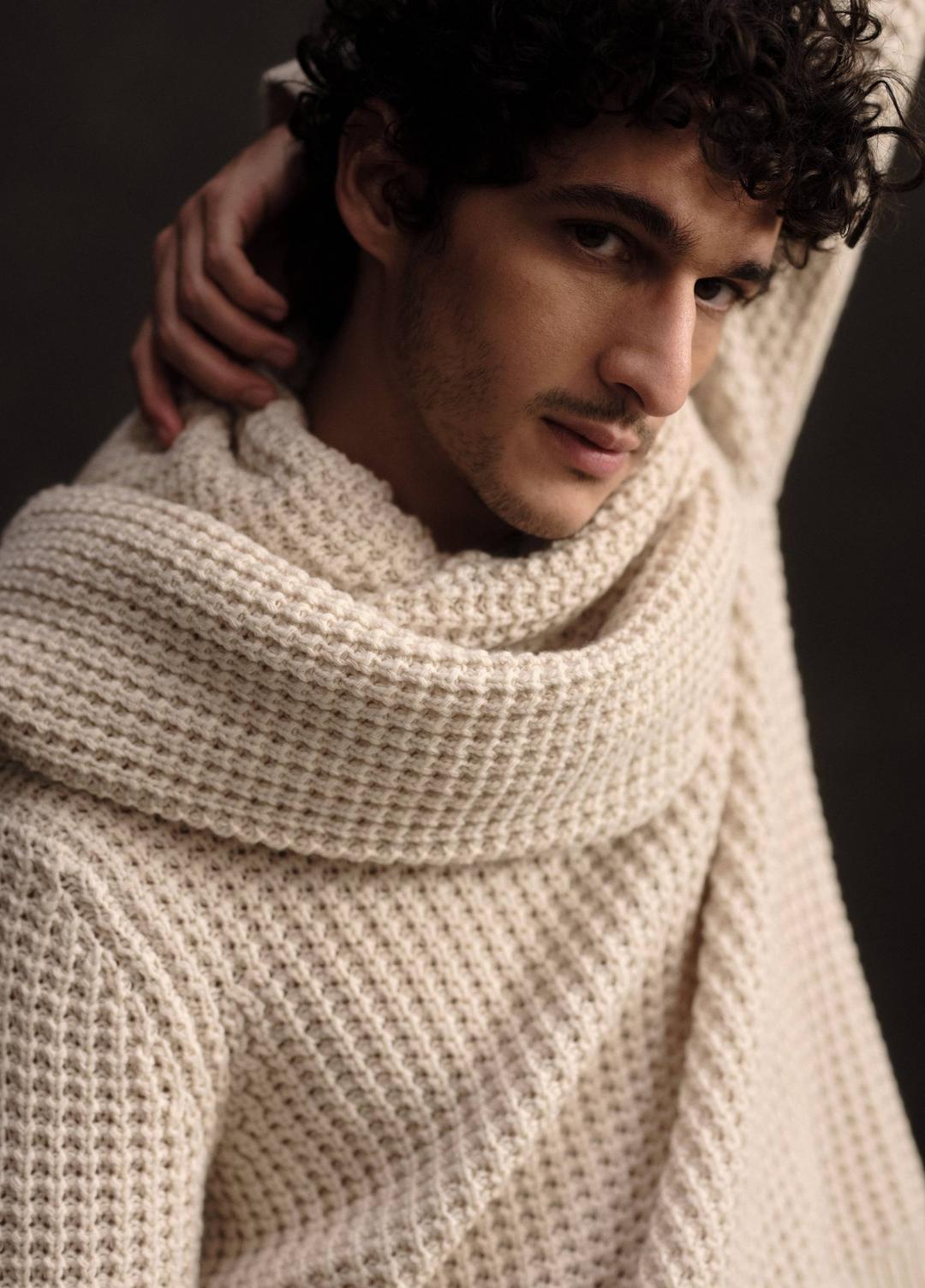 VINCE Popular - Macro-Waffle Crew Neck Sweater in Crew Neck