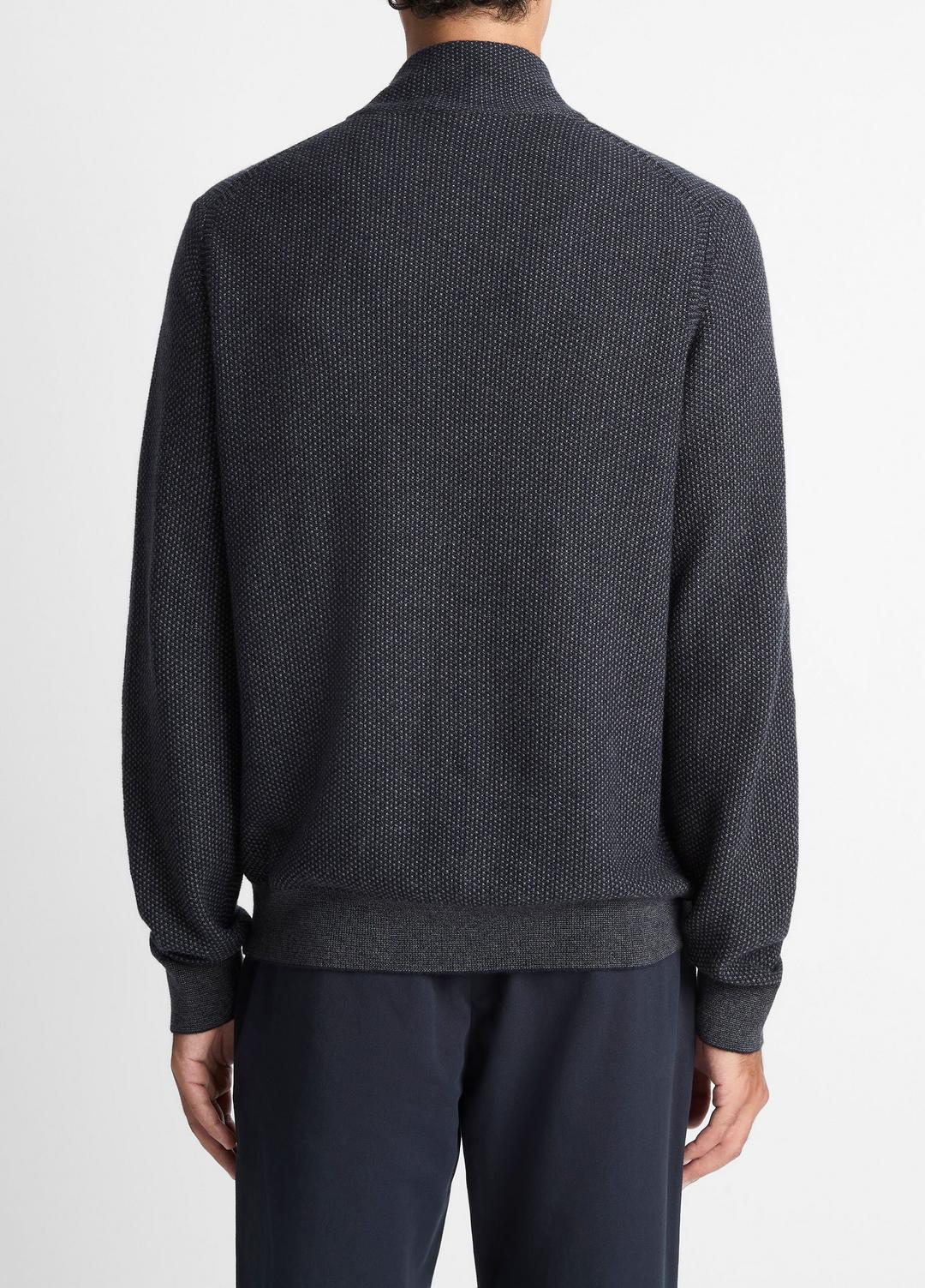 VINCE Classic - Geo-Jacquard Wool-Blend Quarter-Zip Sweater in Quarter Zip