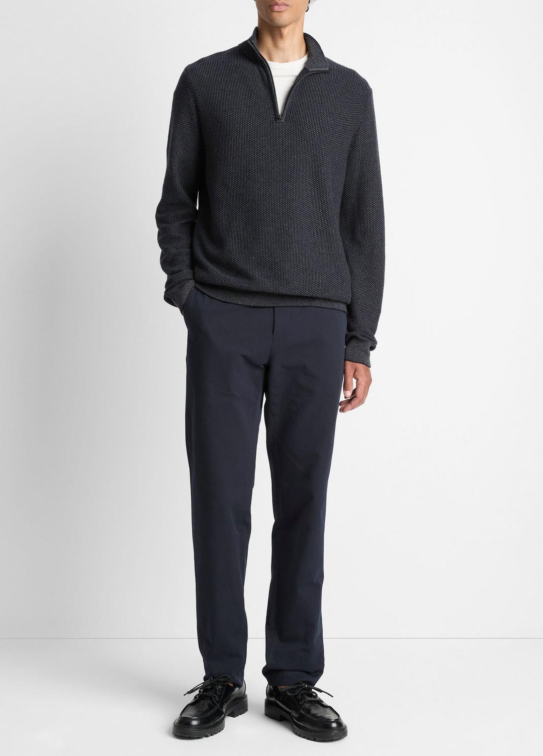 VINCE Classic - Geo-Jacquard Wool-Blend Quarter-Zip Sweater in Quarter Zip