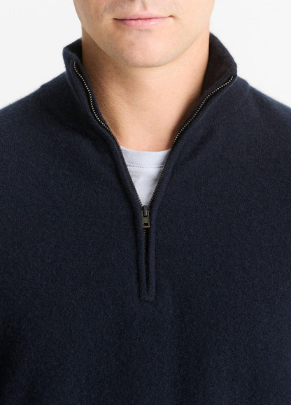 VINCE Classic - Plush Cashmere Quarter-Zip Sweater in Quarter Zip