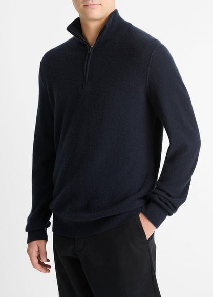 VINCE Classic - Plush Cashmere Quarter-Zip Sweater in Quarter Zip
