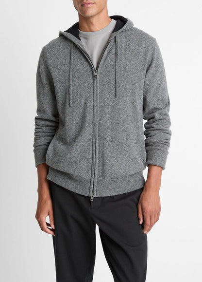 VINCE Classic - Cashmere Zip-Front Hoodie in Cashmere