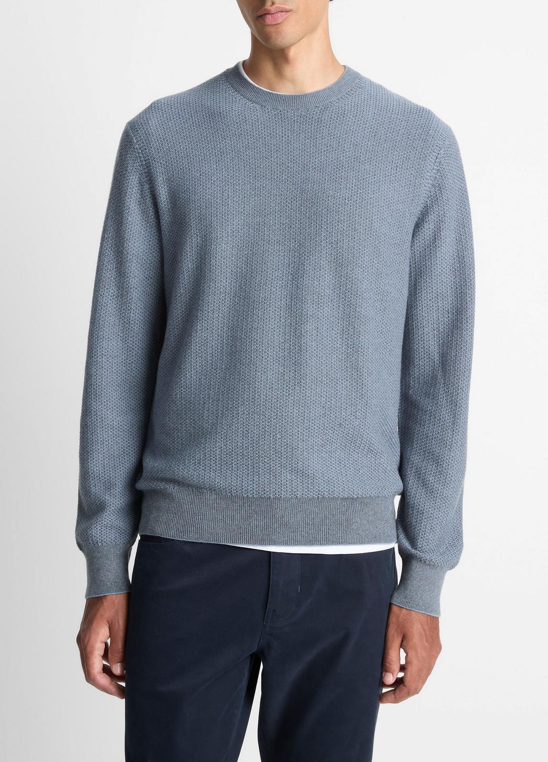VINCE Essential - Geo-Jacquard Wool-Blend Crew Neck Sweater in Crew Neck