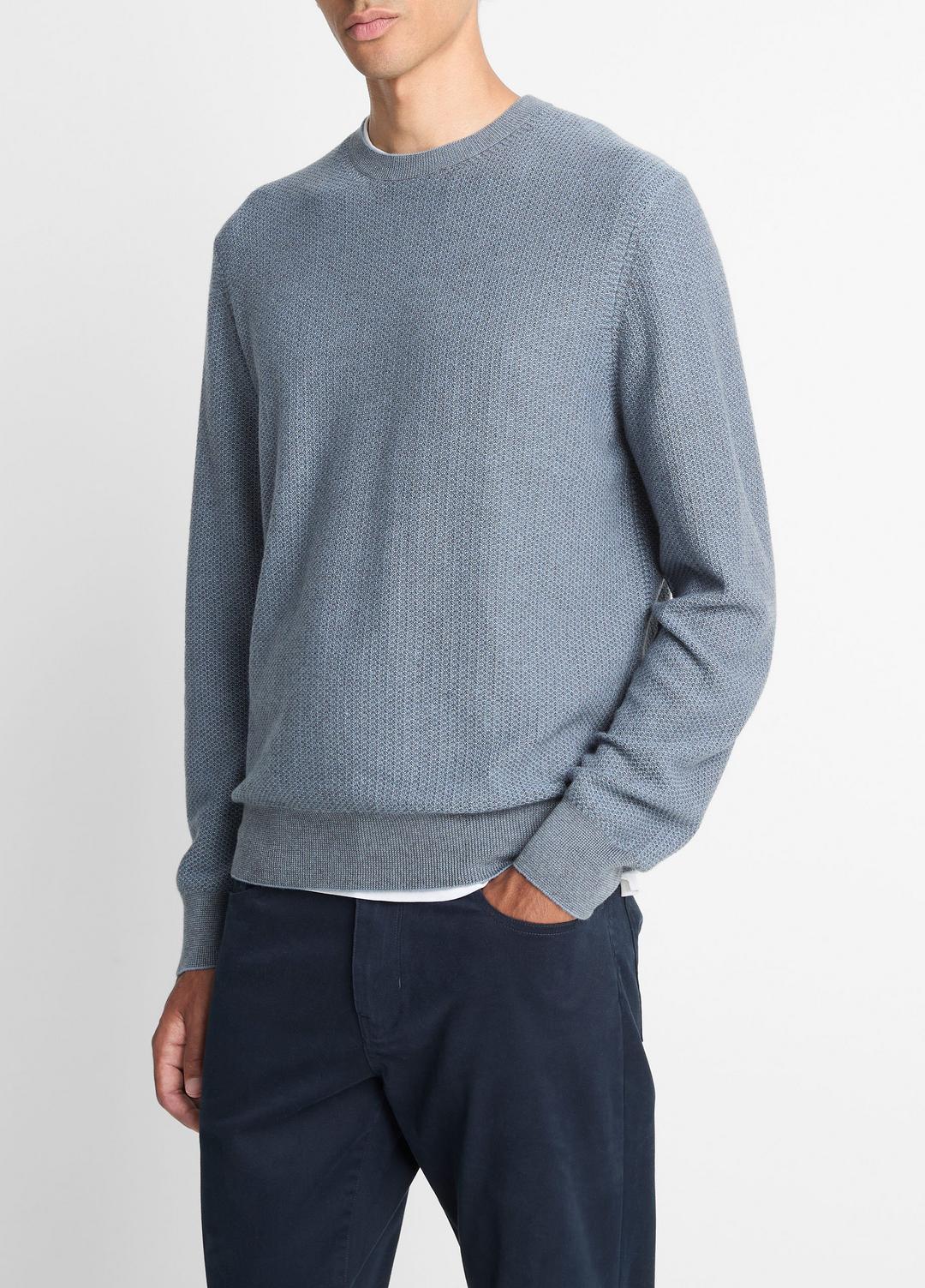 VINCE Essential - Geo-Jacquard Wool-Blend Crew Neck Sweater in Crew Neck