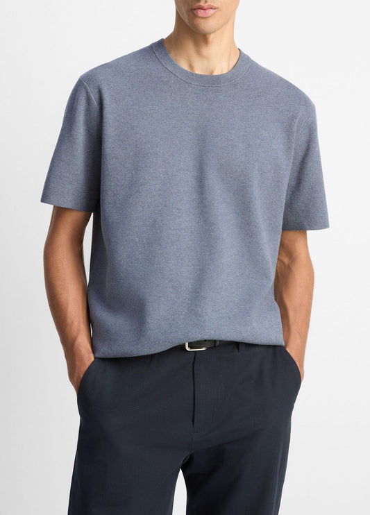 VINCE Essential - Milano Short-Sleeve Crew Neck Sweater in Crew Neck