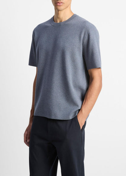 VINCE Essential - Milano Short-Sleeve Crew Neck Sweater in Crew Neck