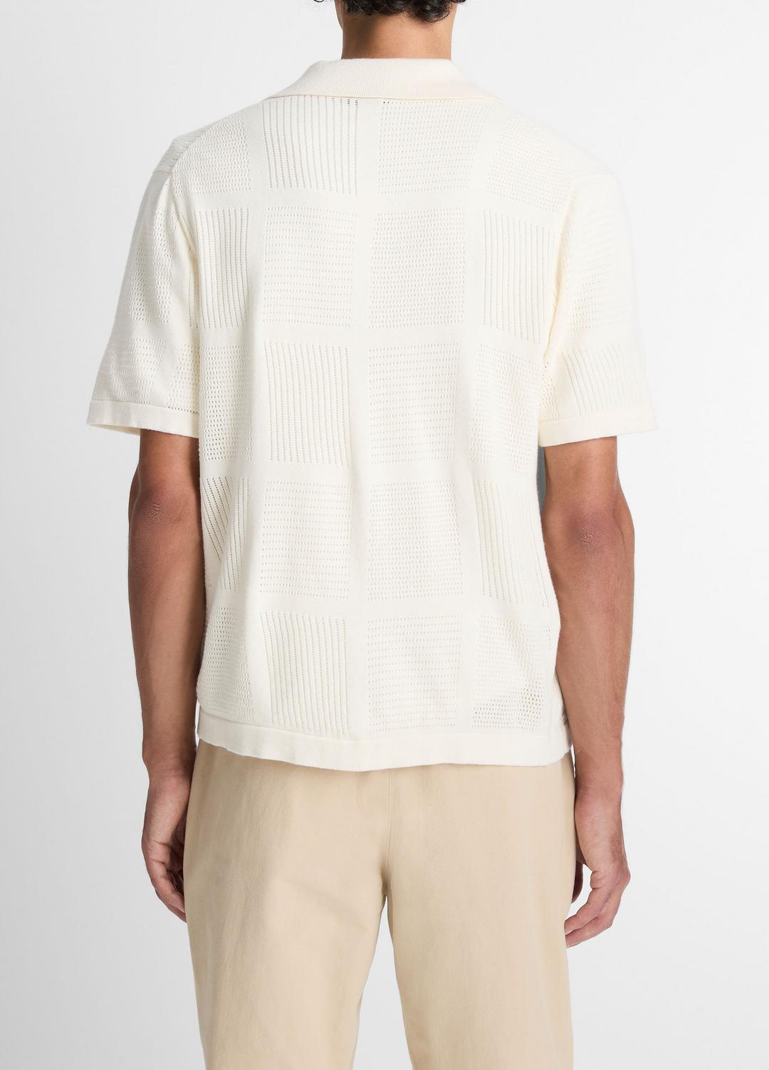VINCE Exclusive - Patchwork Pointelle Short-Sleeve Shirt in Short Sleeve