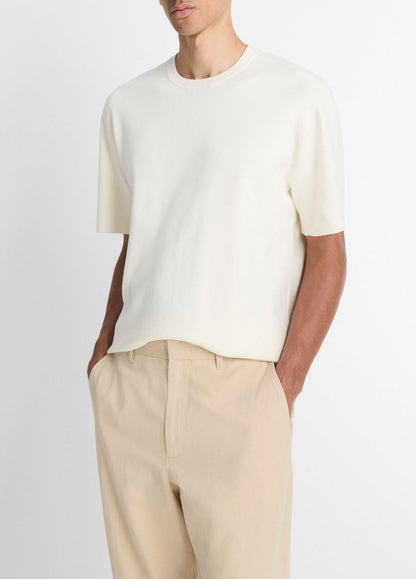 VINCE Essential - Milano Short-Sleeve Crew Neck Sweater in Crew Neck