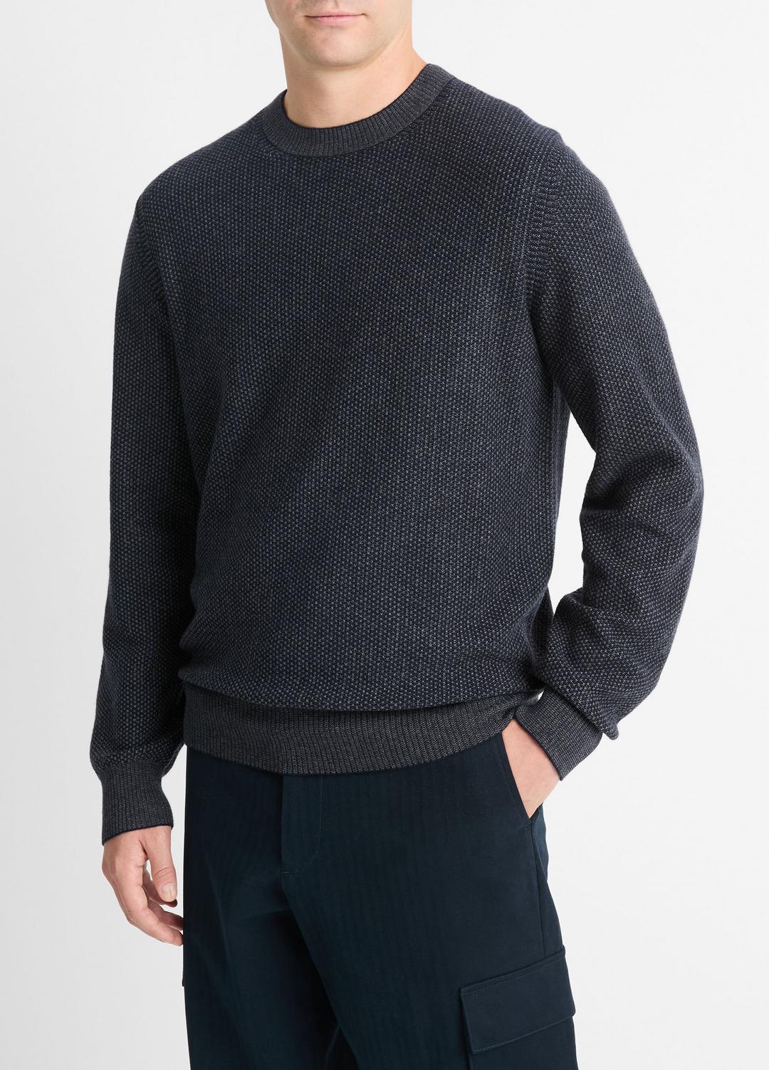 VINCE Hot Sale - Geo-Jacquard Wool-Blend Crew Neck Sweater in Crew Neck