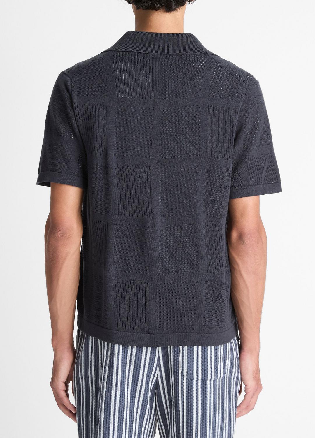 VINCE Latest - Patchwork Pointelle Short-Sleeve Shirt in Short Sleeve