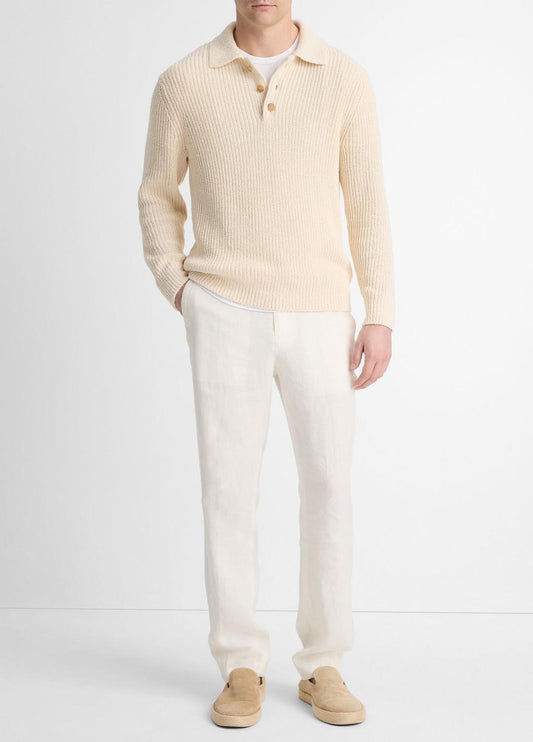 VINCE Exclusive - Shaker Italian Cotton-Blend Polo Sweater in Sweaters