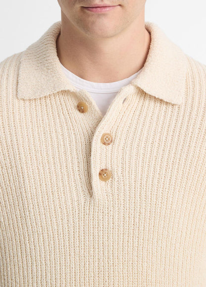 VINCE Exclusive - Shaker Italian Cotton-Blend Polo Sweater in Sweaters