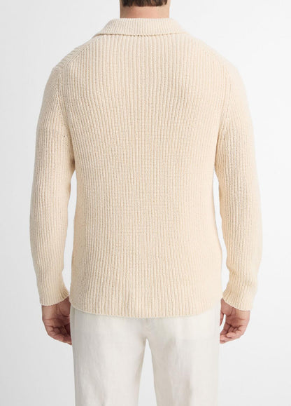 VINCE Exclusive - Shaker Italian Cotton-Blend Polo Sweater in Sweaters