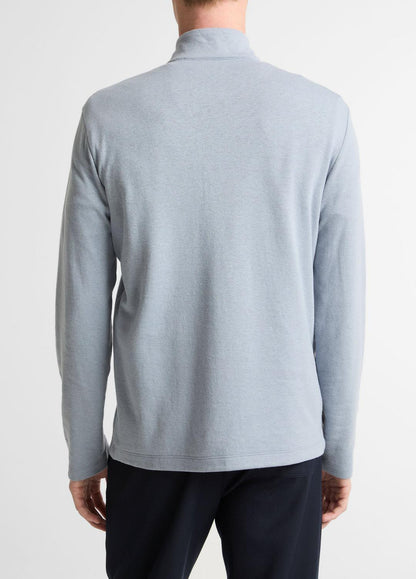 VINCE Popular - Double-Face Cotton-Blend Quarter-Zip Pullover in Quarter Zip