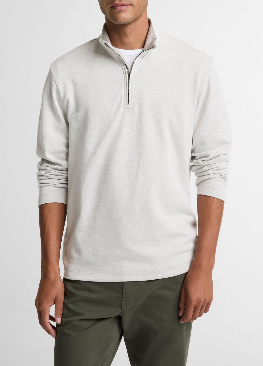 VINCE Deals - Double-Face Cotton-Blend Quarter-Zip Pullover in Quarter Zip