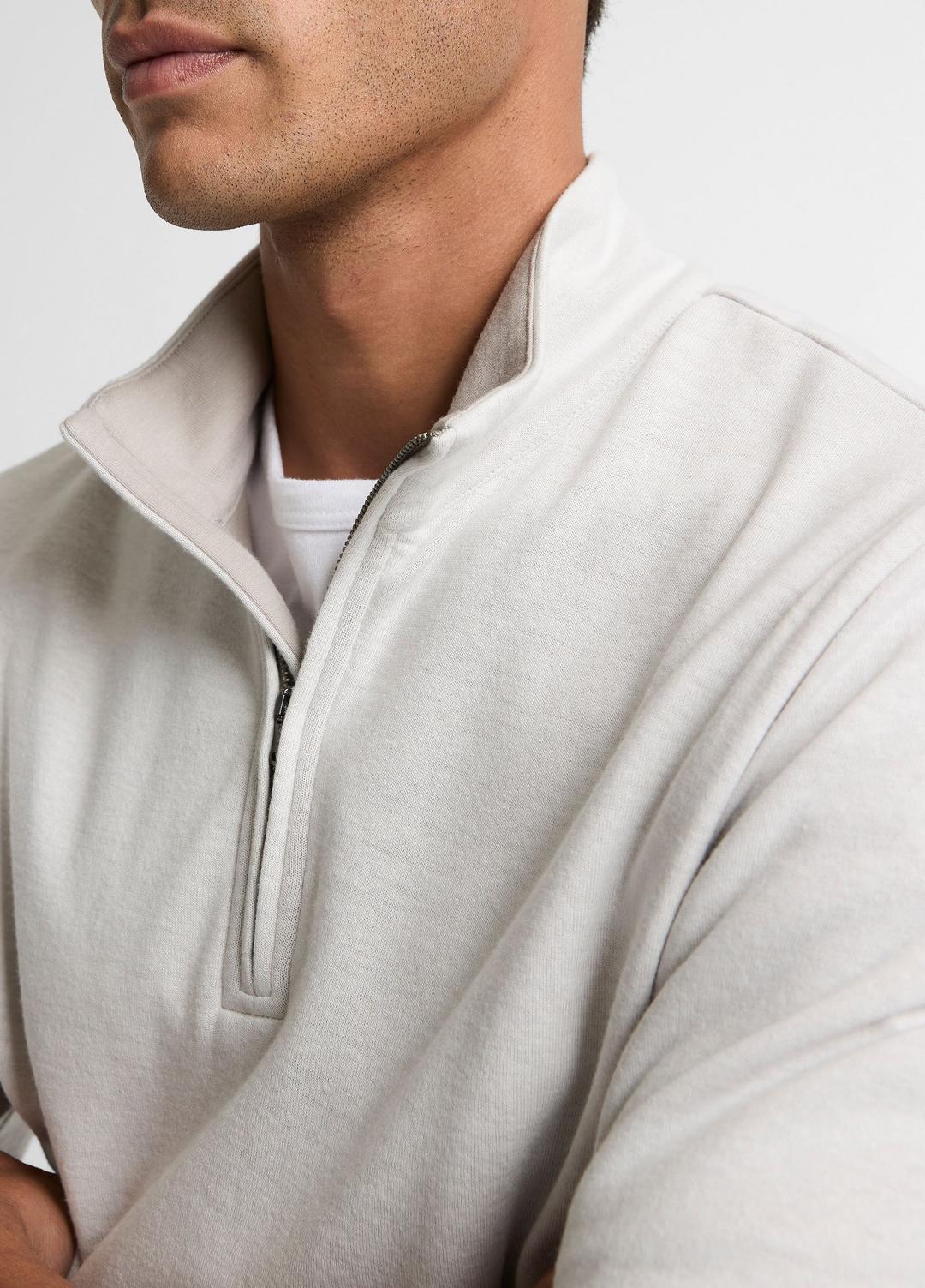 VINCE Deals - Double-Face Cotton-Blend Quarter-Zip Pullover in Quarter Zip
