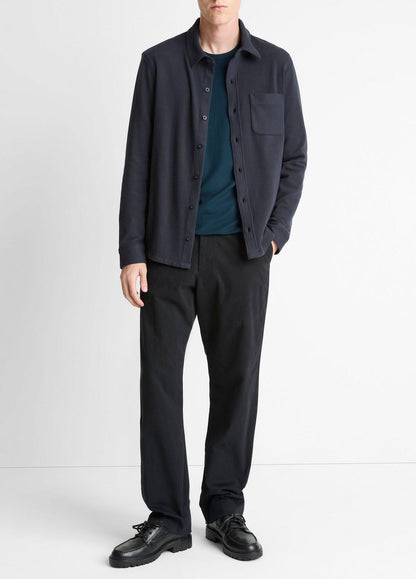 VINCE Everyday - Knit Cotton-Blend Button-Front Shirt in Long Sleeve