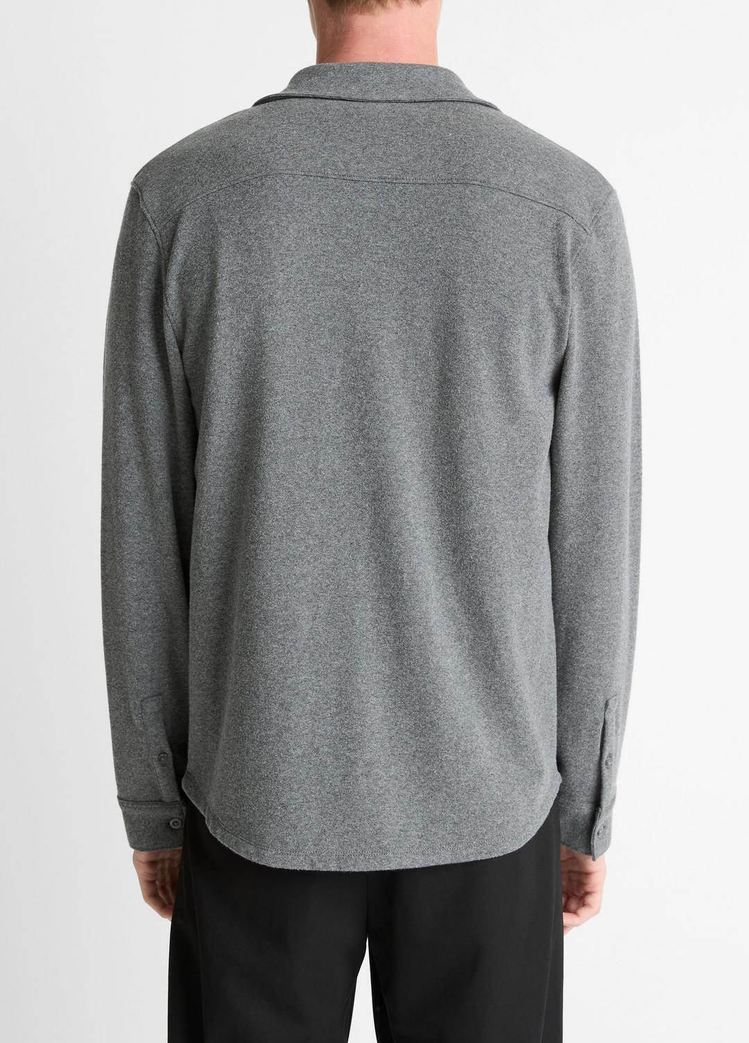 VINCE Latest - Knit Cotton-Blend Button-Front Shirt in Long Sleeve
