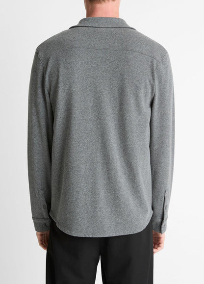 VINCE Latest - Knit Cotton-Blend Button-Front Shirt in Long Sleeve