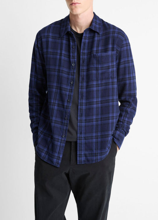 VINCE Featured - Big Horn Plaid Cotton Button-Front Shirt in Long Sleeve