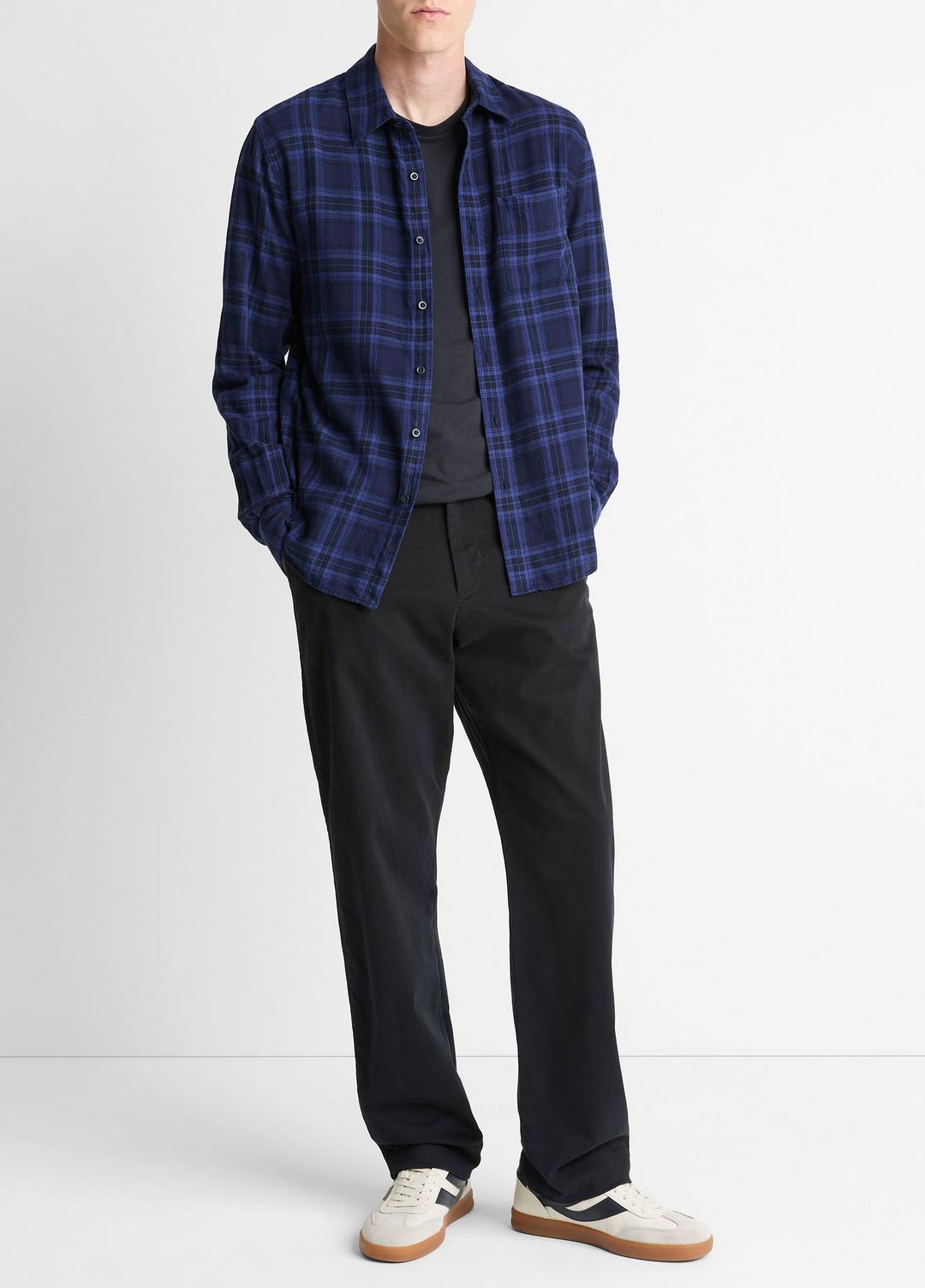 VINCE Featured - Big Horn Plaid Cotton Button-Front Shirt in Long Sleeve