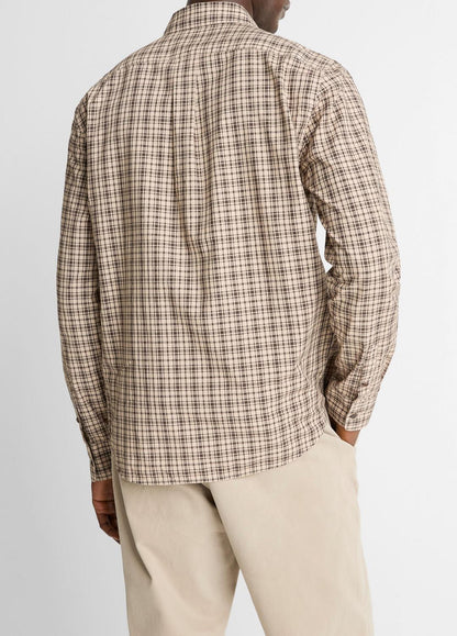 VINCE Best Price - Great Falls Plaid Cotton Button-Front Shirt in Long Sleeve