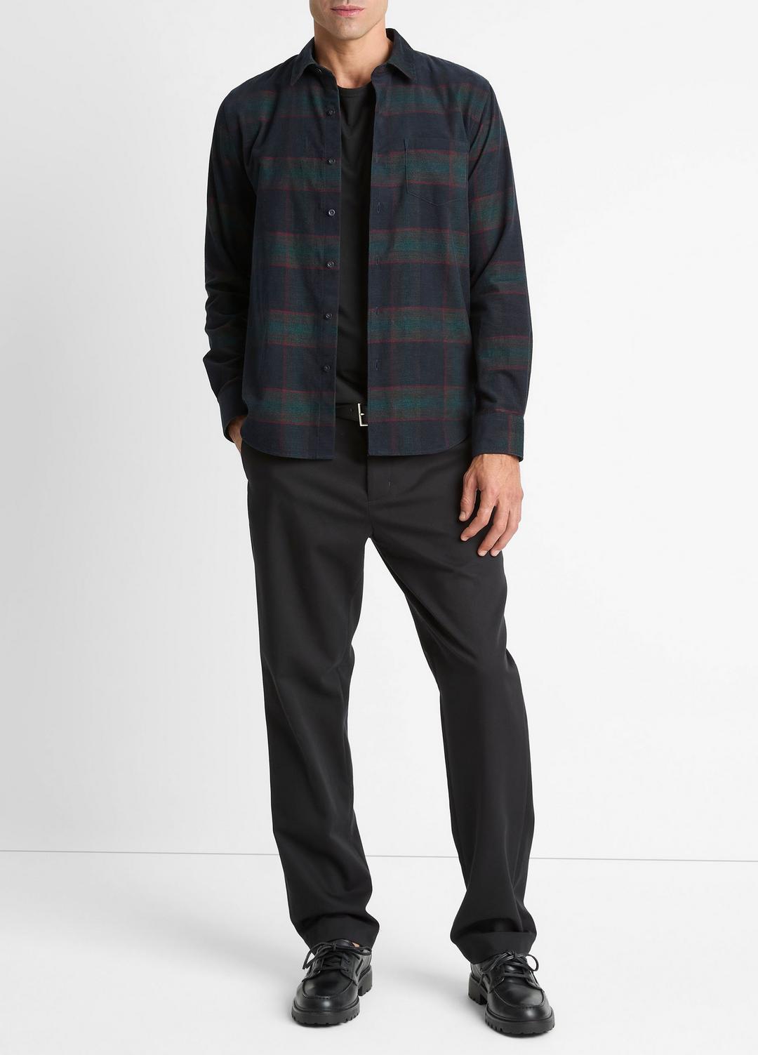 VINCE Essential - Holme Plaid Cotton Button-Front Shirt in Long Sleeve