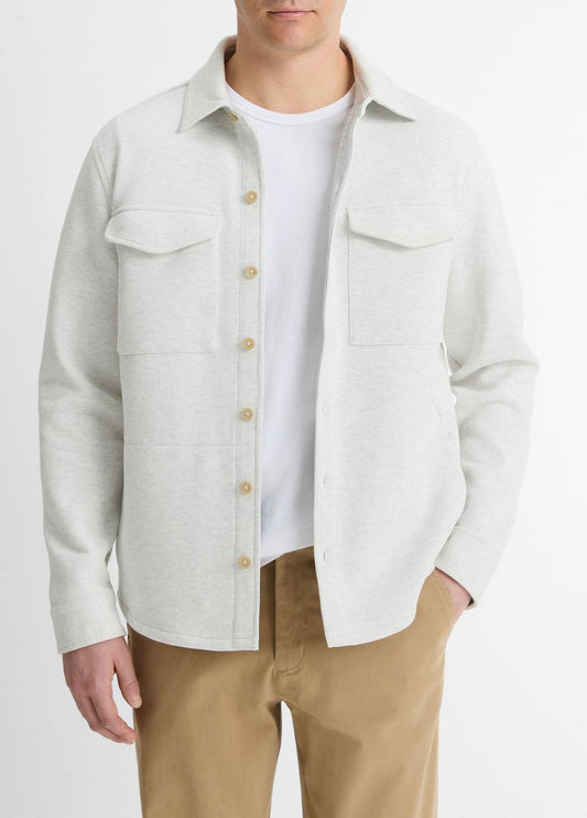 VINCE Popular - Double-Knit Cotton-Blend Piqué Shirt Jacket in Shirt Jackets