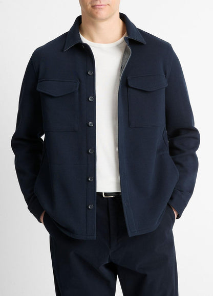 VINCE Smart Buy - Double-Knit Cotton-Blend Piqué Shirt Jacket in Shirt Jackets