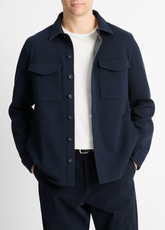 VINCE Smart Buy - Double-Knit Cotton-Blend Piqué Shirt Jacket in Shirt Jackets