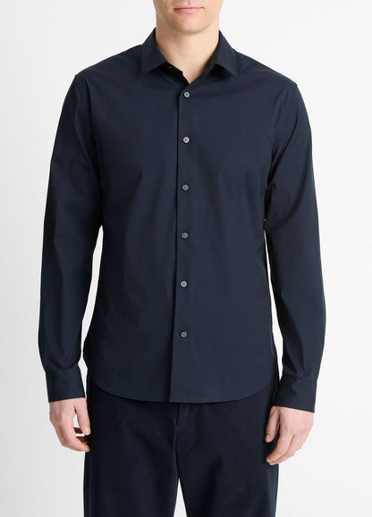 VINCE Deals - Stretch-Cotton Poplin Shirt in Long Sleeve