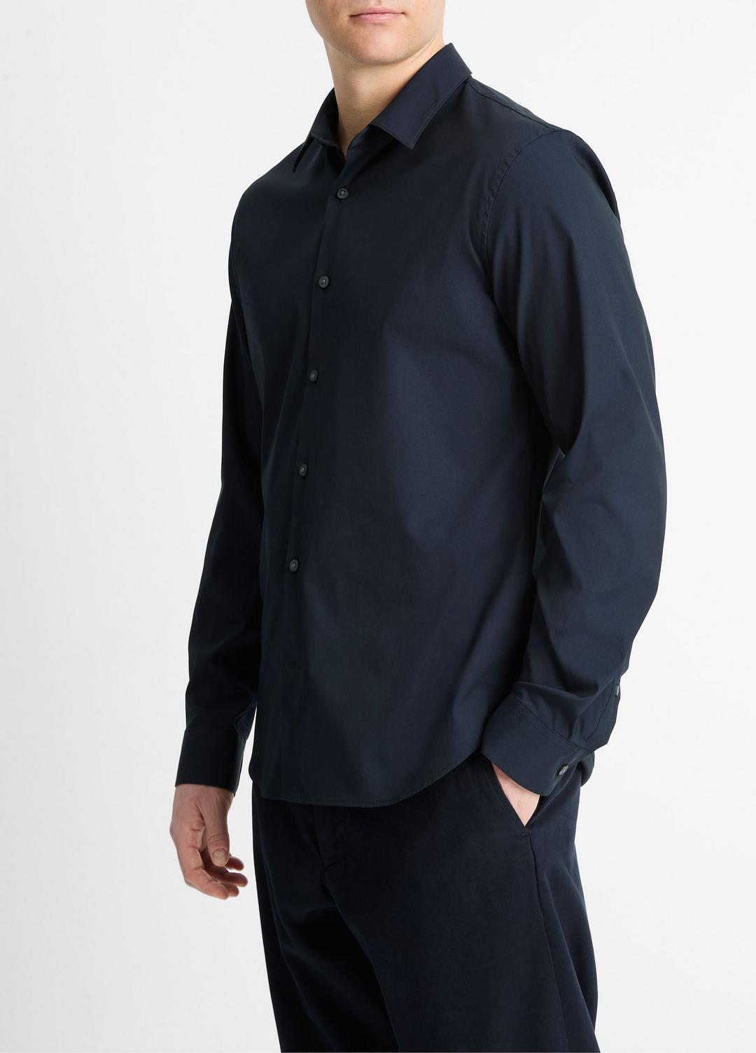 VINCE Deals - Stretch-Cotton Poplin Shirt in Long Sleeve