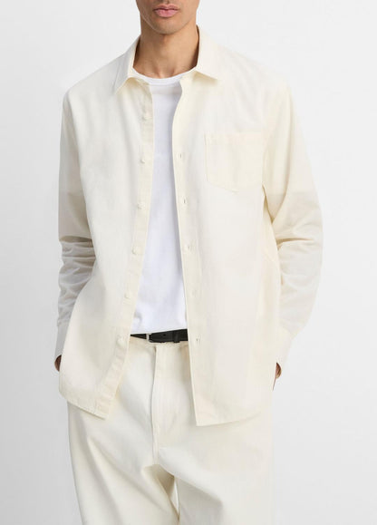 VINCE Featured - Cotton Chambray Button-Front Shirt in Long Sleeve